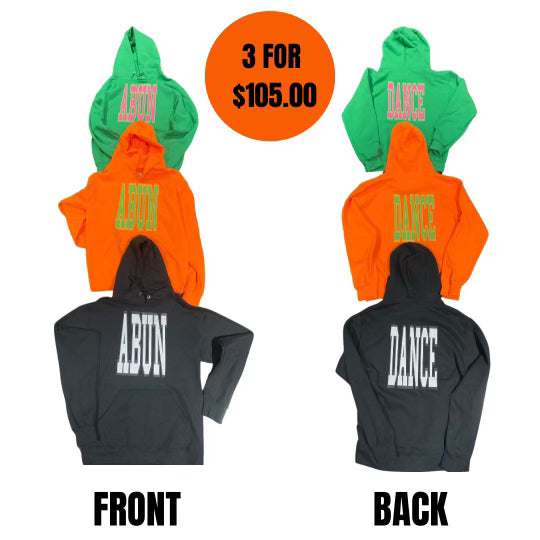 3-HOODIE BUNDLE "WAVY BOLD" (KELLY/ORANGE/BLACK)