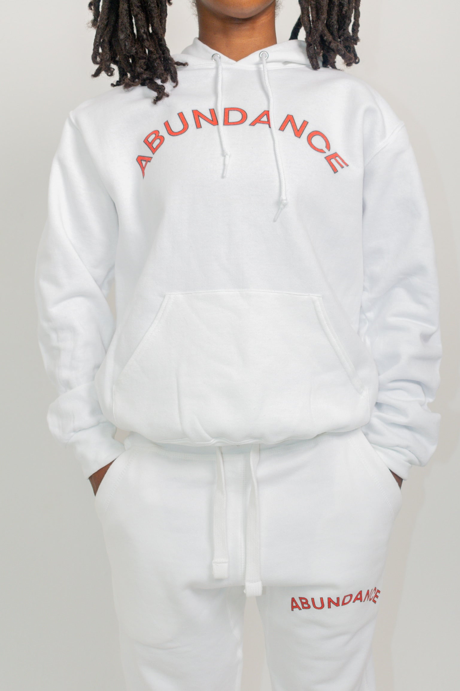 “ABUNDANCE CURVE JOGGER SET” White/Red