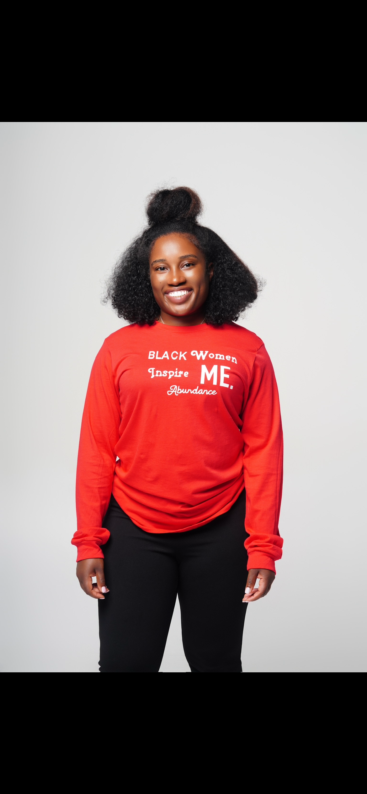 “Black Women Inspire Me” Long Sleeve Red/White